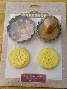 5-Piece Cookie Press Set - Yellow Accents